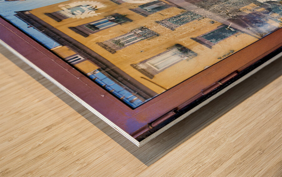 Naples Campania Italy. Famous street art by Banksy. Madonna con revolver Mary with gun Wood print