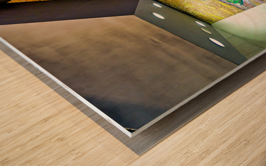 Naples Campania Italy. Artwork at metro subway station Wood print