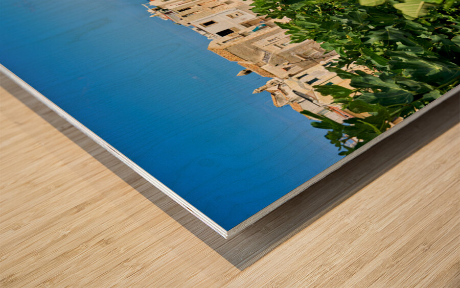 Vieste Gargano. Apulia Puglia Italy. Cape San Francesco and San Francesco church Wood print