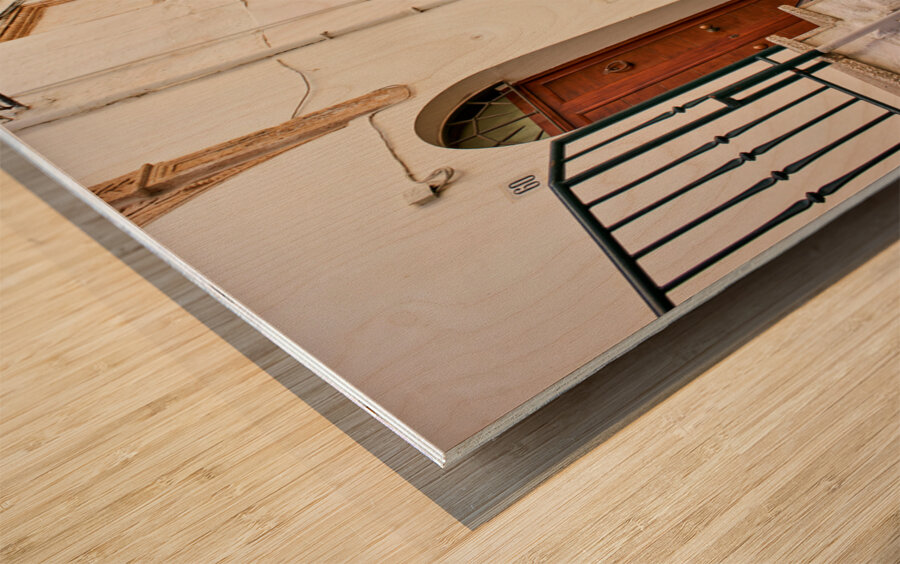 Apulia Puglia Italy. Ostuni. The white town. The narrow alleys of the old town Wood print