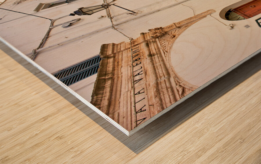 Apulia Puglia Italy. Ostuni. The white town. The narrow alleys of the old town Wood print