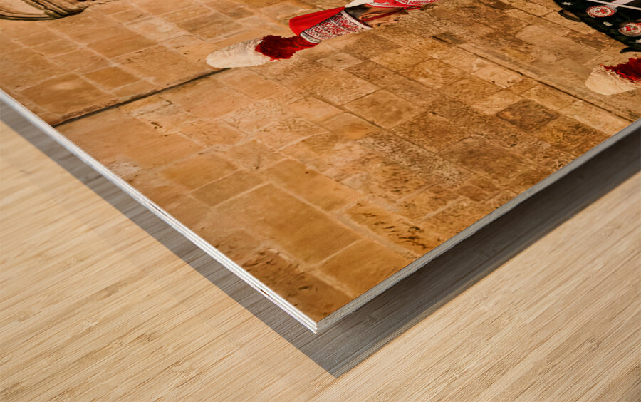 Apulia Puglia Italy. Ostuni. Festival of Saint Orontius. The cavalcata a procession of horses in the streets of the town Wood print