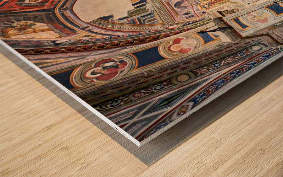 Salento. Apulia Puglia Italy. Galatina. Santa Caterina dAlessandria church. Frescoes by Francesco dArezzo Wood print