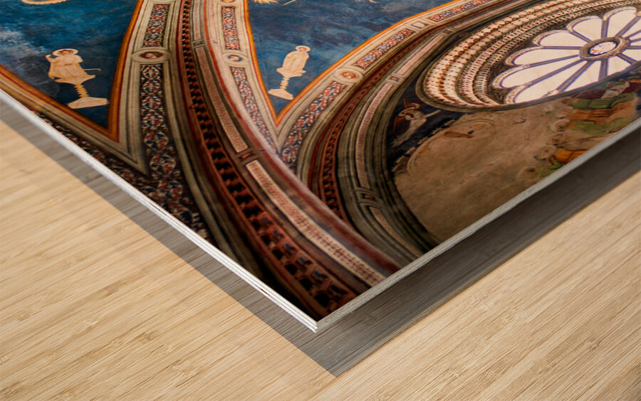 Salento. Apulia Puglia Italy. Galatina. Santa Caterina dAlessandria church. Frescoes by Francesco dArezzo Wood print