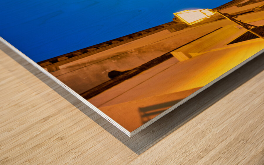 Salento. Apulia Puglia Italy. Gallipoli. The cathedral at night Wood print