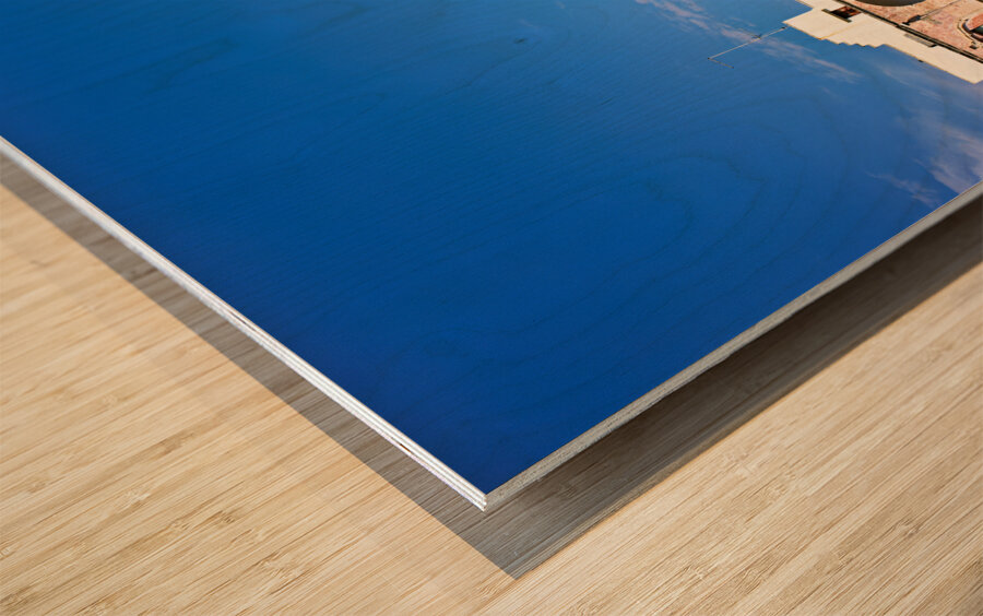 Salento. Apulia Puglia Italy. Nardò. Salandra square. 18th century column Wood print