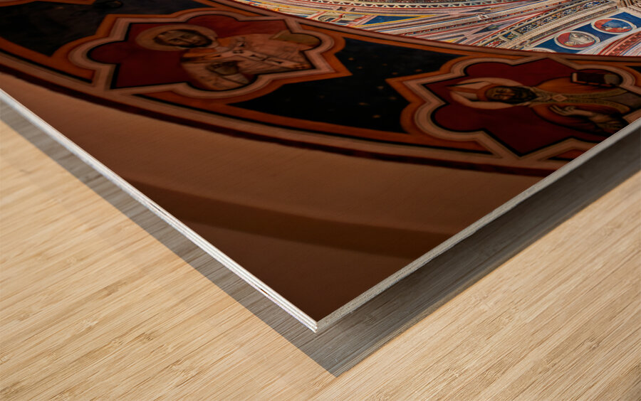 Salento. Apulia Puglia Italy. Galatina. Santa Caterina dAlessandria church. Frescoes by Francesco dArezzo Wood print