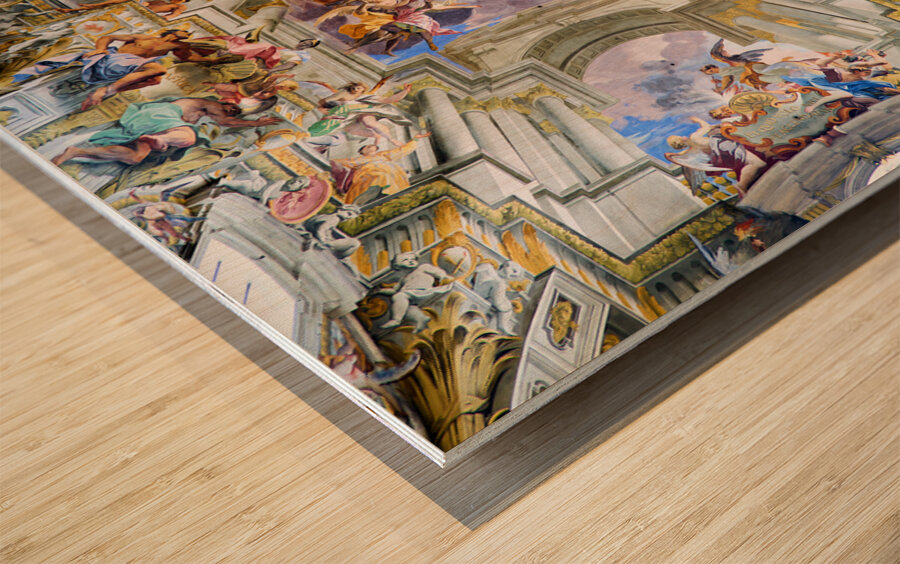 Rome Lazio Italy. The Church of St. Ignatius of Loyola at Campus Martius. Andrea Pozzos painted ceiling Wood print