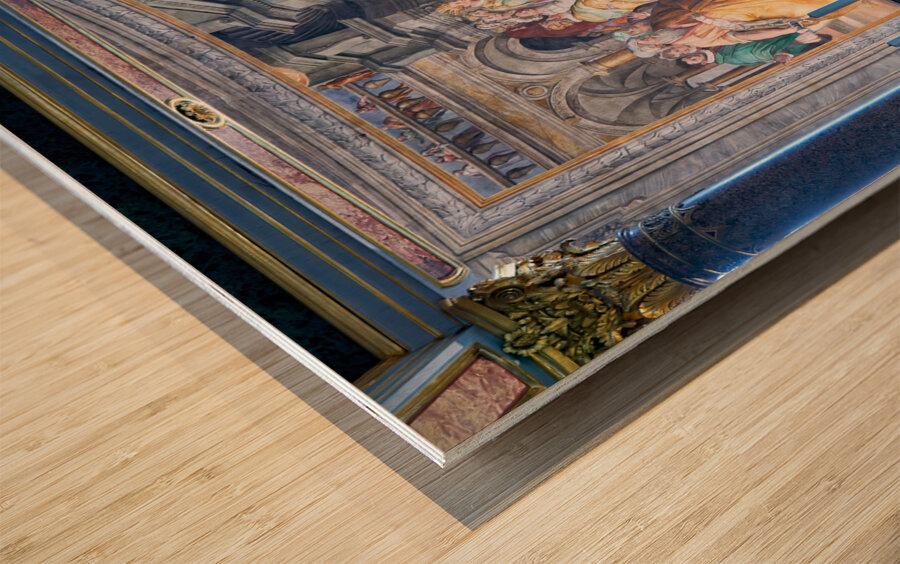 Rome Lazio Italy. San Pietro in Vincoli Saint Peter in Chains. Reliquary containing the chains of St Peter. Frescos by Giacomo Coppi Wood print