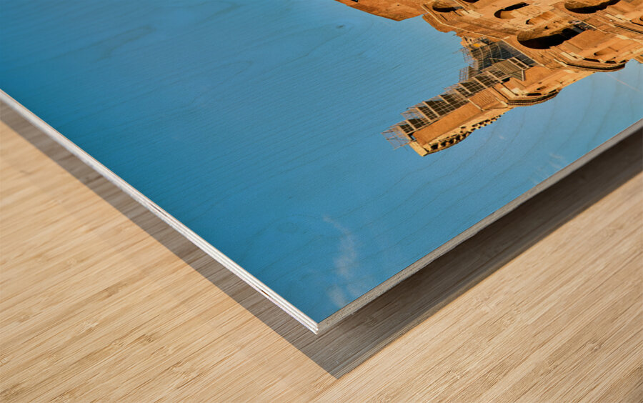 Rome Lazio Italy. The Colosseum Colosseo is an oval amphitheatre in the centre of the city of Rome just east of the Roman Forum Wood print