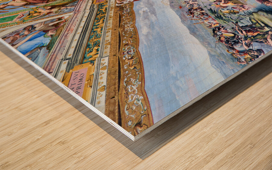 Rome Lazio Italy. The Vatican Museums in Vatican City. Raphael rooms frescoes Wood print