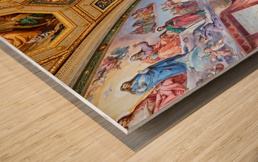 Rome Lazio Italy. The Vatican Museums in Vatican City. Raphael rooms frescoes Wood print