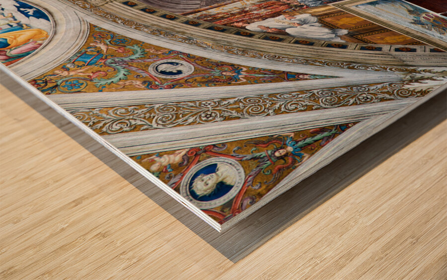 Rome Lazio Italy. The Vatican Museums in Vatican City. Raphael rooms frescoes Wood print