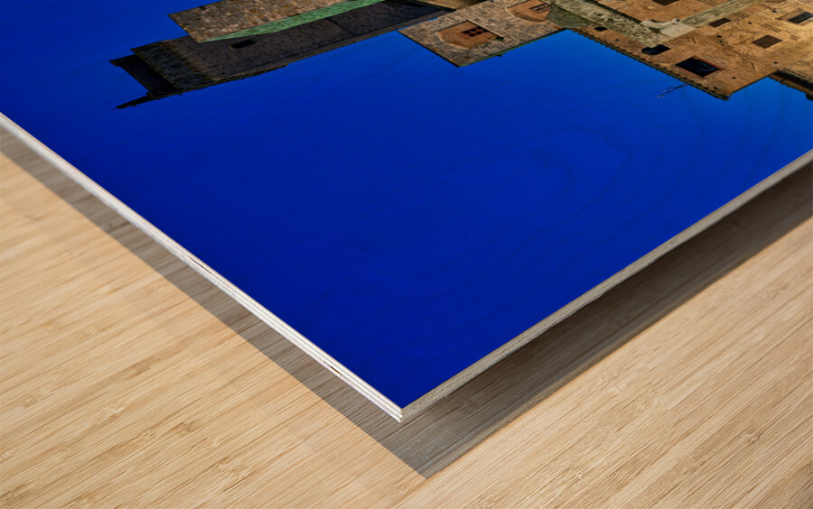 San Gimignano. Tuscany. Italy. Piazza della Cisterna at sunset Wood print