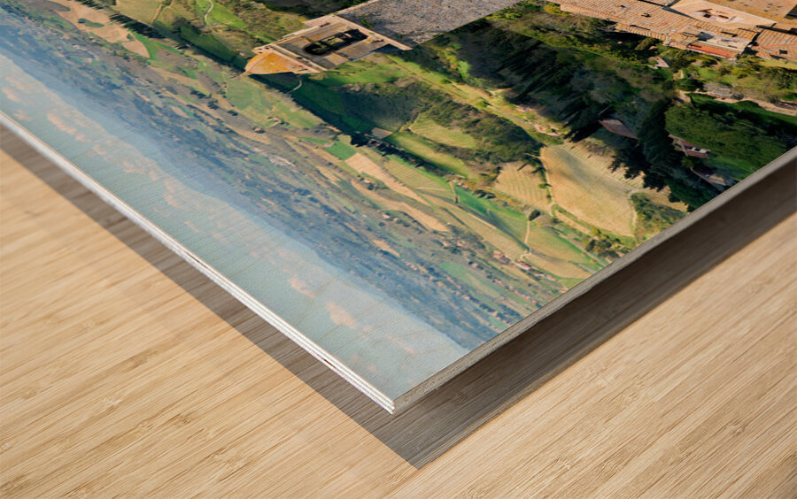 San Gimignano. Tuscany. Italy. Aerial view of the old town Wood print