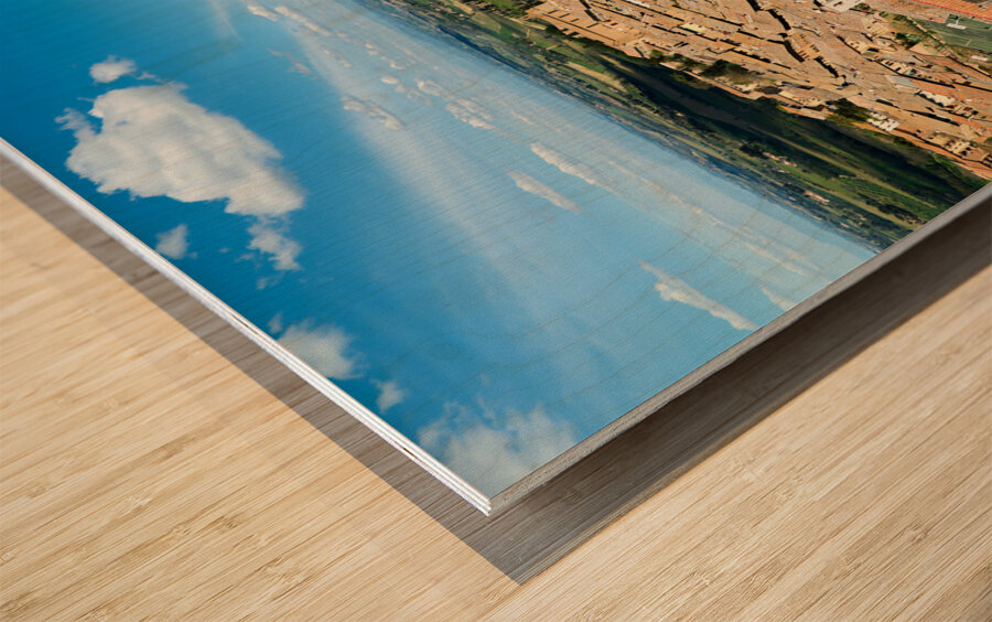 San Gimignano. Tuscany. Italy. Aerial view of the old town Wood print