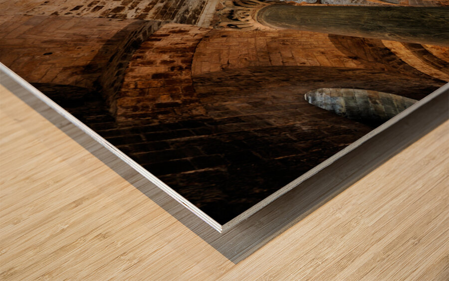 Interior View of the Central Aisle Domes of the Cappella di San Cataldo in Palermo Italy Wood print