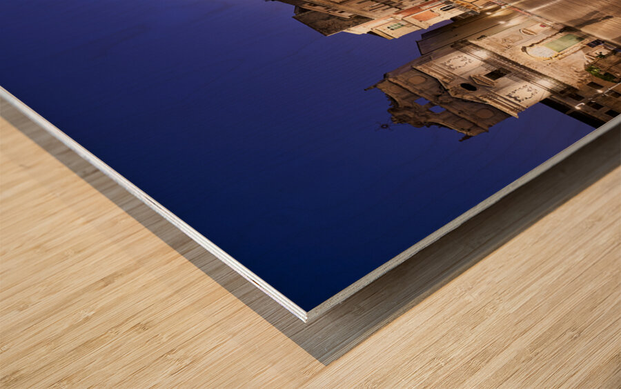 Santa Lucia Alla Badia church in the Piazza Duomo of Syracuse Ortygia Sicily Italy Wood print