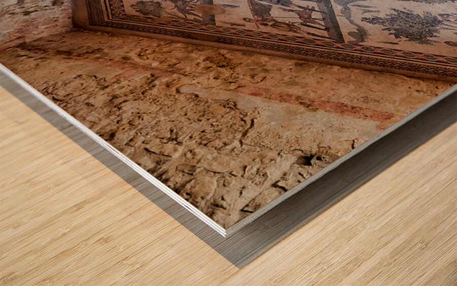 Mosaics at Villa Romana del Casale Roman Villa in Piazza Armerina Sicily Italy Wood print