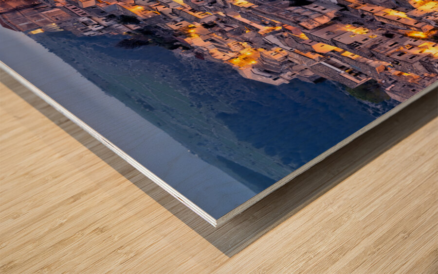 Ragusa Ibla Sicily Italy. Cityscape at sunset Wood print