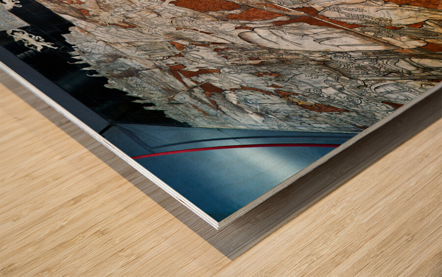 Siena Tuscany Italy. The marble mosaic floor inside the Cathedral Wood print