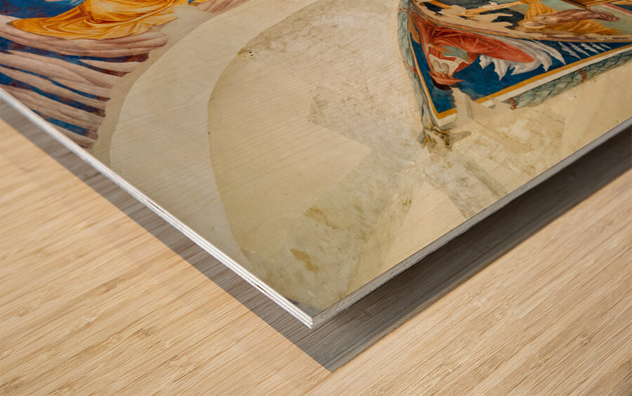 Montefalco Umbria Italy. San Francesco Church frescoed by Benozzo Gozzoli Wood print