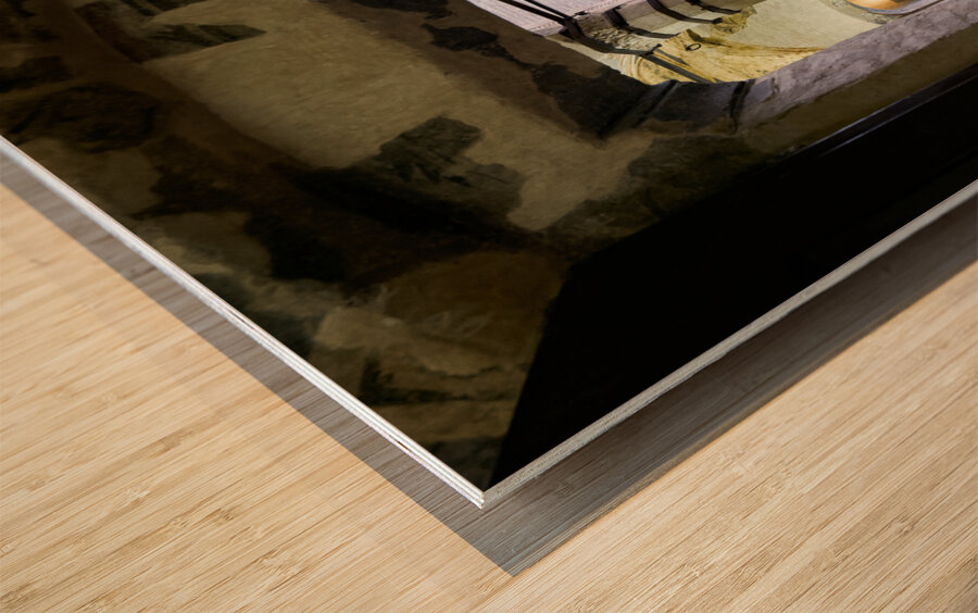 Foligno Umbria Italy. Frescoes at Trinci Palace Palazzo Trinci a patrician residence and museum. Wood print