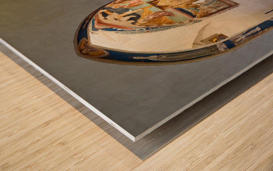 Montefalco Umbria Italy. San Francesco Church frescoed by Benozzo Gozzoli Wood print