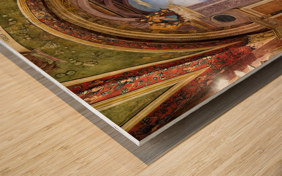 Spello Umbria Italy. Baglioni Chapel frescoed by Pinturicchio in Santa Maria Maggiore Church Wood print