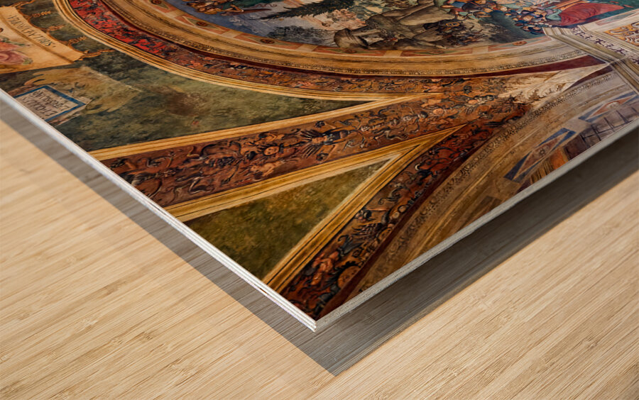 Spello Umbria Italy. Baglioni Chapel frescoed by Pinturicchio in Santa Maria Maggiore Church Wood print