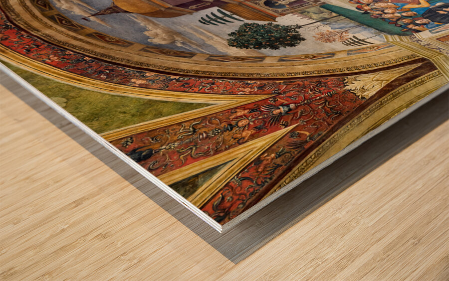 Spello Umbria Italy. Baglioni Chapel frescoed by Pinturicchio in Santa Maria Maggiore Church Wood print