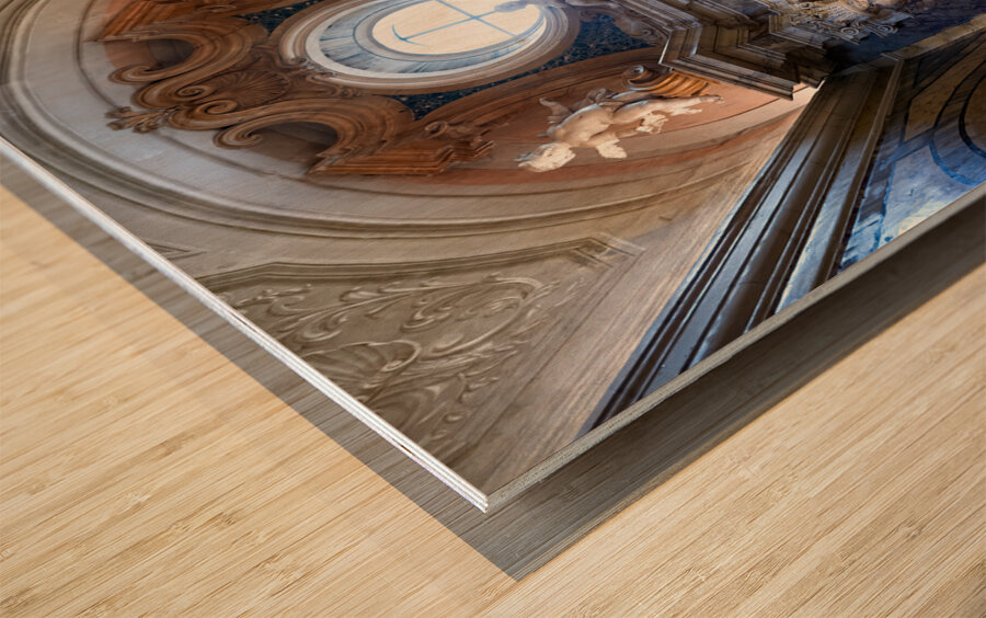 Città della Pieve Umbria Italy. The Cathedral of San Gervasio e Protasio. The Baptism of Christ by Perugino Wood print