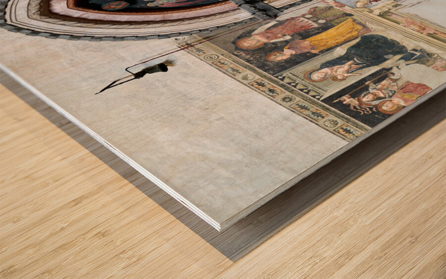 Verona Veneto Italy. The Basilica of Saint Anastasia. The entrance of the Cappella Giusti Giusti chapel Wood print