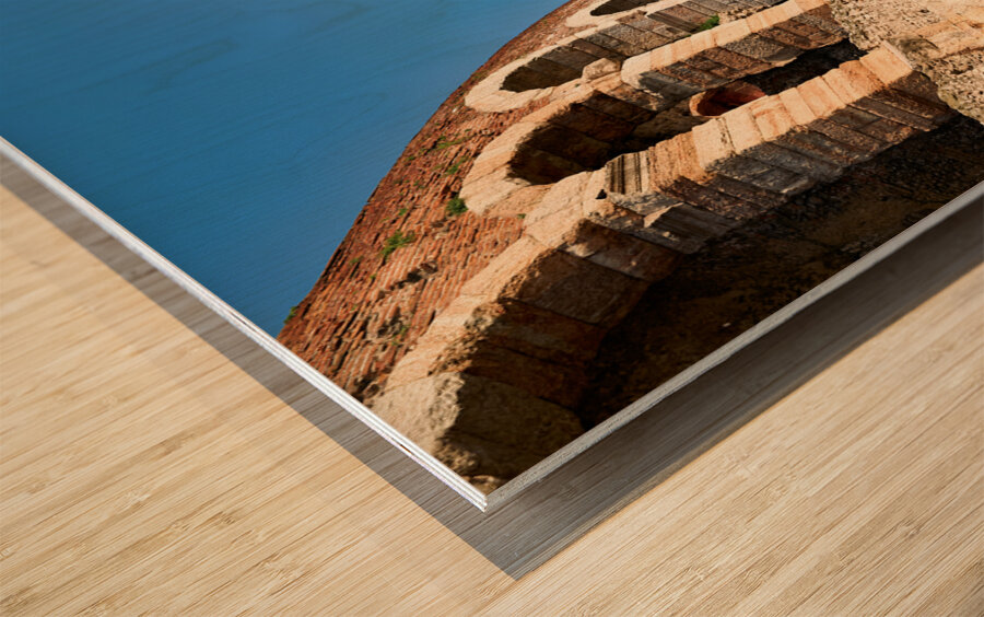 Verona Veneto Italy. The Verona Arena - Roman Amphitheatre and the Town Hall Wood print