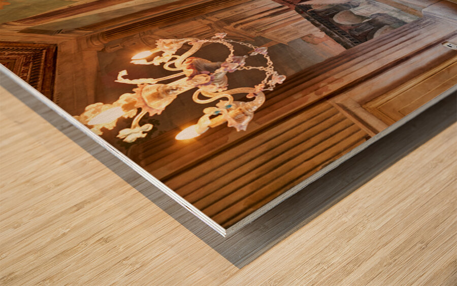 Vicenza Veneto Italy. The interiors of the Villa Valmarana ai Nani frescoed  by Giambattista and Giandomenico Tiepolo Wood print