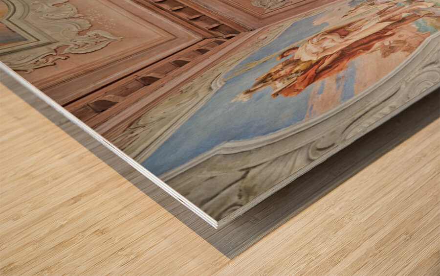 Vicenza Veneto Italy. The interiors of the Villa Valmarana ai Nani frescoed  by Giambattista and Giandomenico Tiepolo Wood print