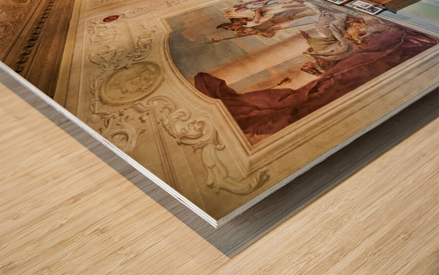 Vicenza Veneto Italy. The interiors of the Villa Valmarana ai Nani frescoed  by Giambattista and Giandomenico Tiepolo Wood print