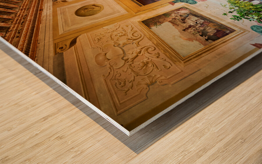 Vicenza Veneto Italy. The interiors of the Villa Valmarana ai Nani frescoed  by Giambattista and Giandomenico Tiepolo Wood print