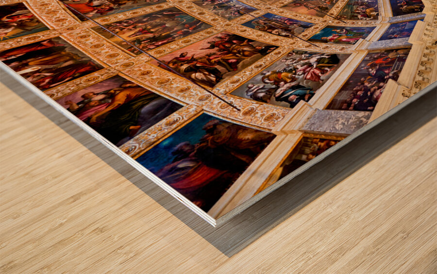 Vicenza Veneto Italy. Santa Corona is a Gothic-style Roman Catholic church Wood print