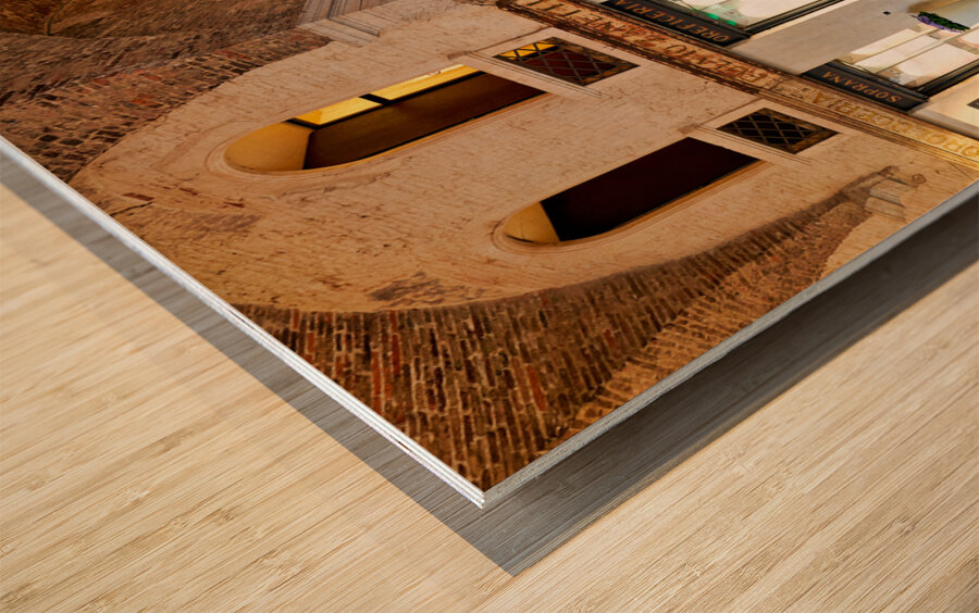 Medieval arcade in Piazza dei Signori. Vicenza Veneto Italy Wood print