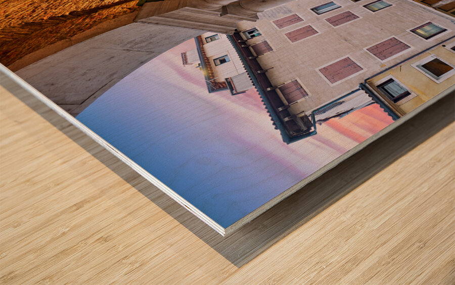 Medieval arcade in Piazza dei Signori. Vicenza Veneto Italy Wood print