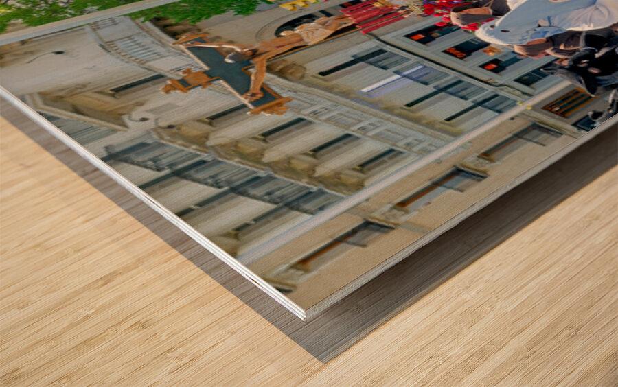 Zaragoza. Saragossa. Aragon. Spain.  Processions of the Easter Holy Week Wood print