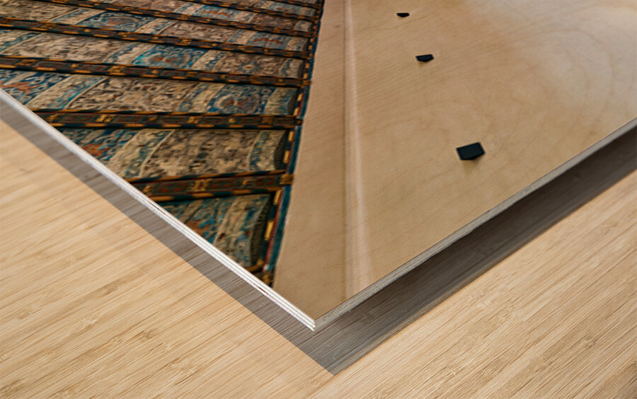 Zaragoza. Saragossa. Aragon. Spain. Aljafería Palace. The main staircase Wood print