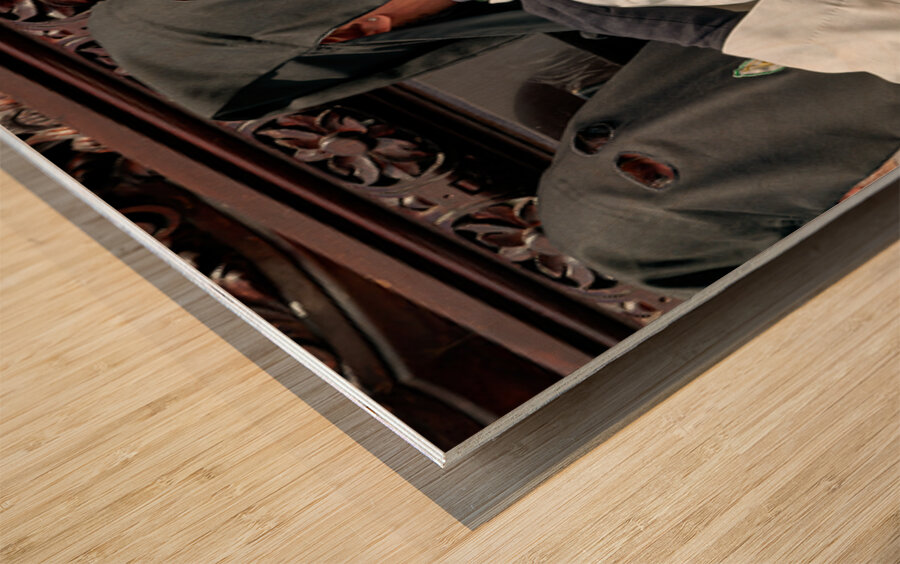 Zaragoza. Saragossa. Aragon. Spain.  Processions of the Easter Holy Week Wood print