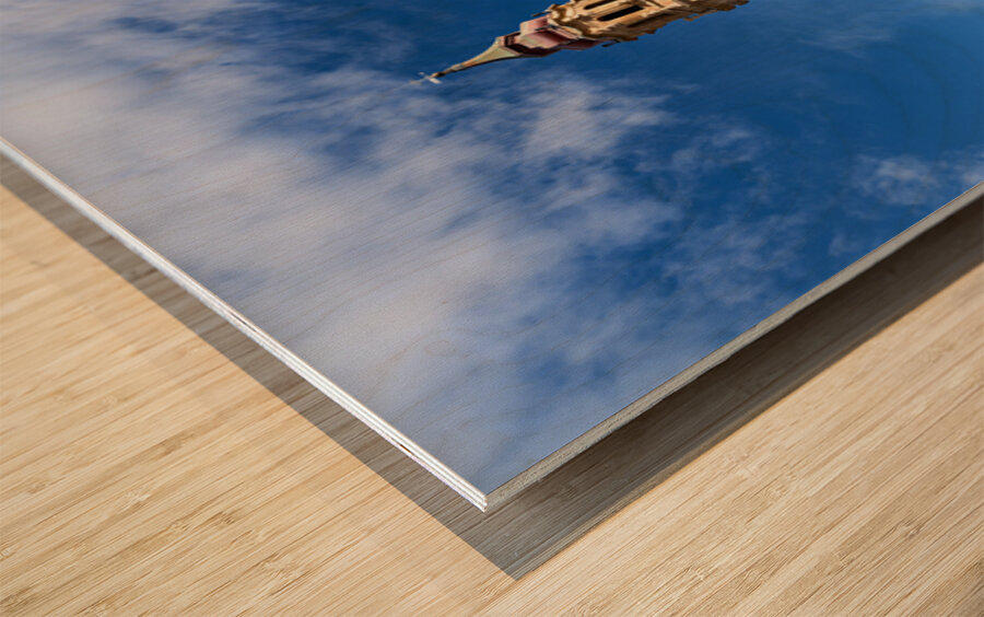 Zaragoza Spain. Cathedral of the Savior of Zaragoza. Catedral del Salvador   La Seo. Museo del Foro de Caesaraugusta Wood print