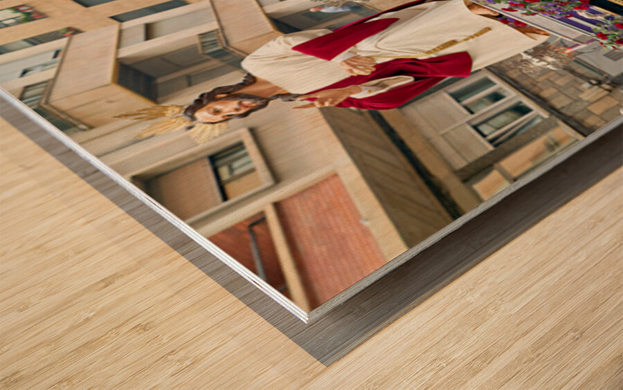 Zaragoza. Saragossa. Aragon. Spain.  Processions of the Easter Holy Week Wood print