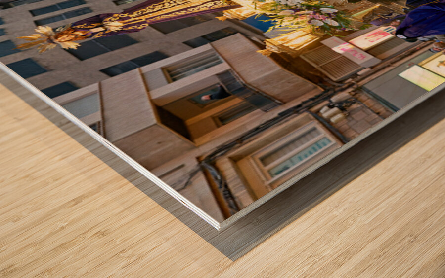 Zaragoza. Saragossa. Aragon. Spain.  Processions of the Easter Holy Week Wood print