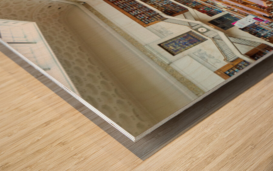 People study in the grand reading room of Mitchell Library in Sy Wood print