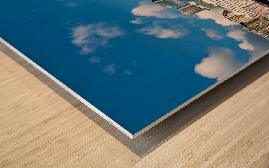 Sydney Harbour skyline with bridge and boats. Wood print