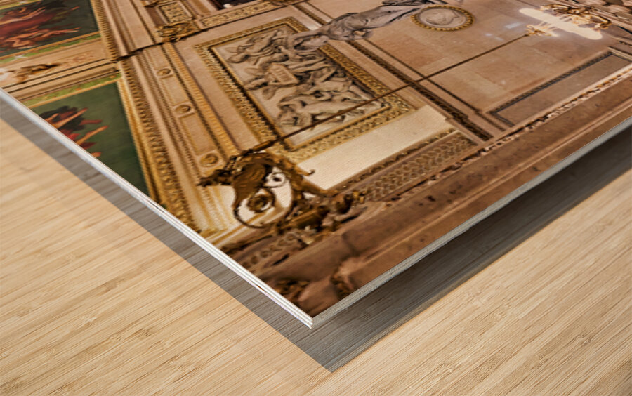 Vienna State Operas opulent grand staircase and hall. Wood print